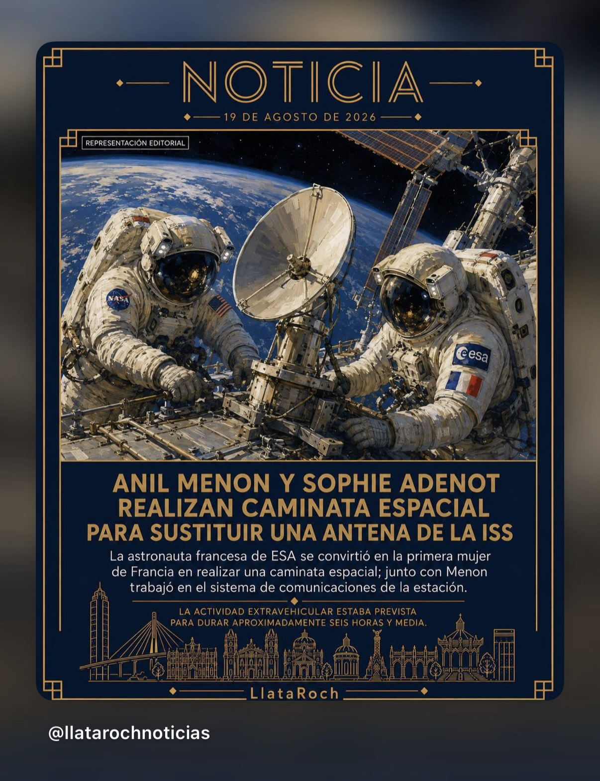 Ejemplo visual de una publicación de LlataRoch Noticias